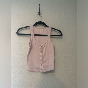 Baby Pink Aeropostale Button Up Tank Top, Size X-Small